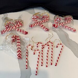 Red and White Candy Cane Ornaments bundle